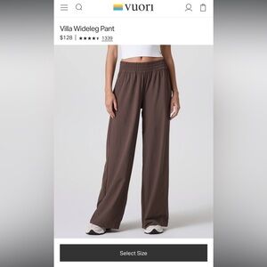 Vuori Chocolate Wide-Leg Pants